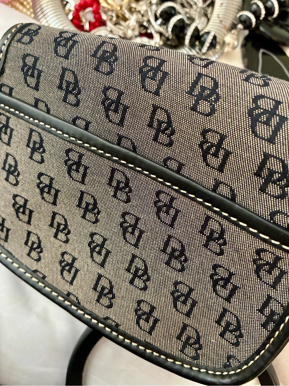 Dooney & Bourke Brown and Black Logo Canvas Crossbody Bag - Picture 4 of 9